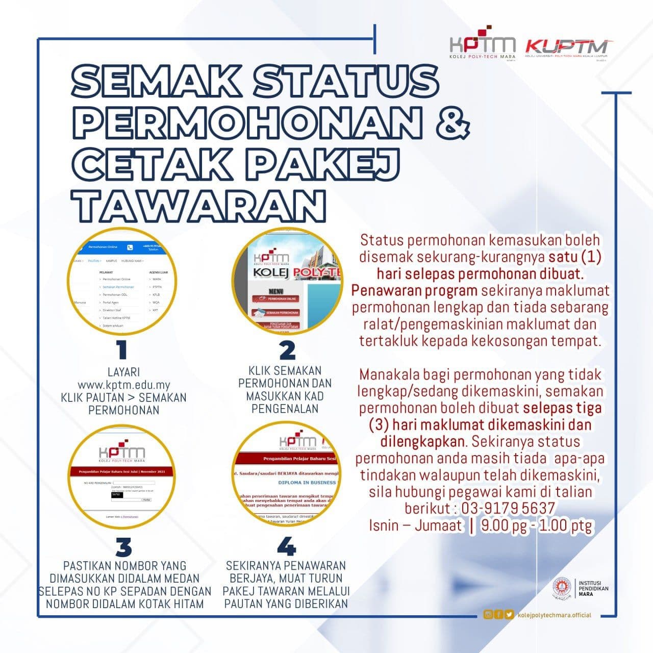 Kptm semakan permohonan Permohonan KPTM