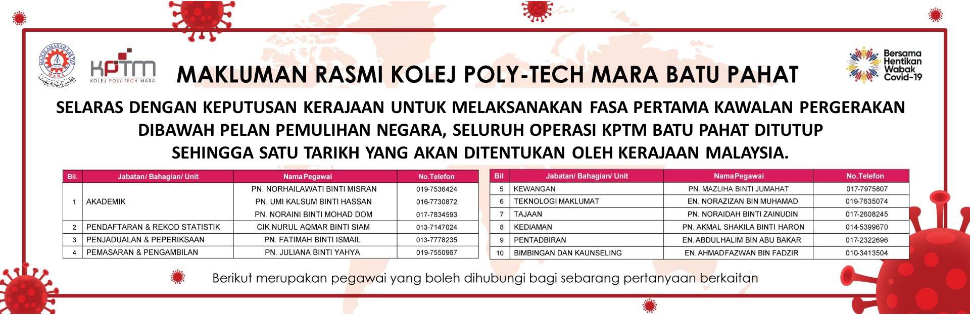 Notis Operasi Kolej Fasa 1 PKP PPN